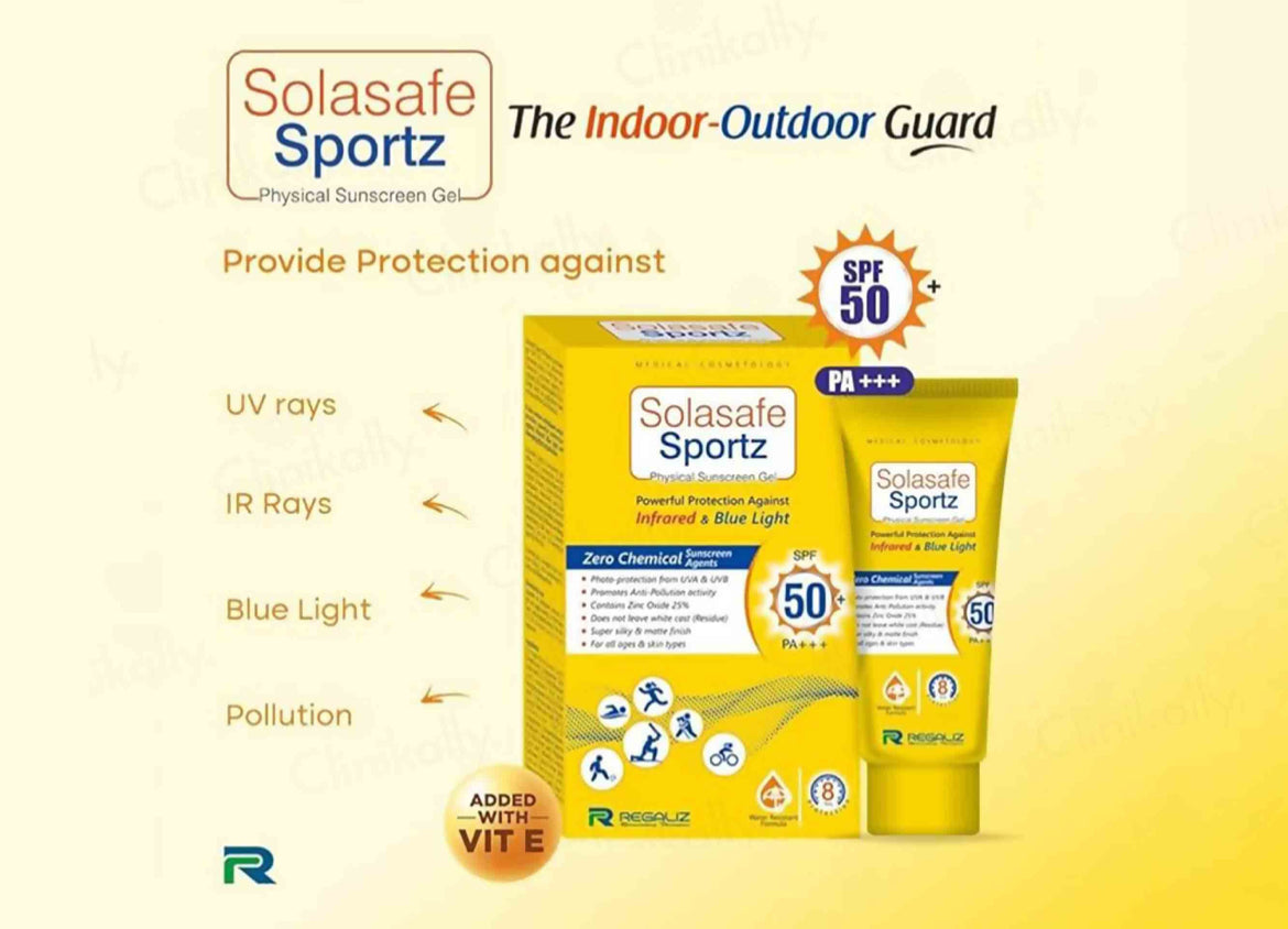 Solasafe Sportz Sunscreen Gel SPF 50+ PA+++